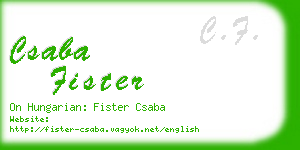 csaba fister business card